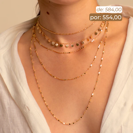 Mix Colares Choker Bond + Clouds Curto + River