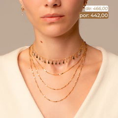 Mix Colar Gotinhas Curto + Colar River