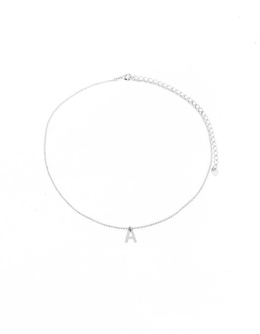 Colar Inicial Pequeno Ródio