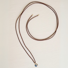 Choker Couro Marrom Cru