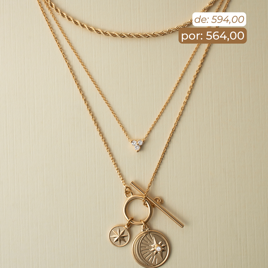 Mix Colar Twist + Trinity + Astros