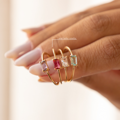 Anel Belle Cristal Rubelita Regulável