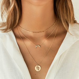 Mix Colar Choker Chain + Luna + Medalha