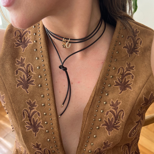 Choker Couro Preto