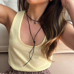 Choker Couro Preto