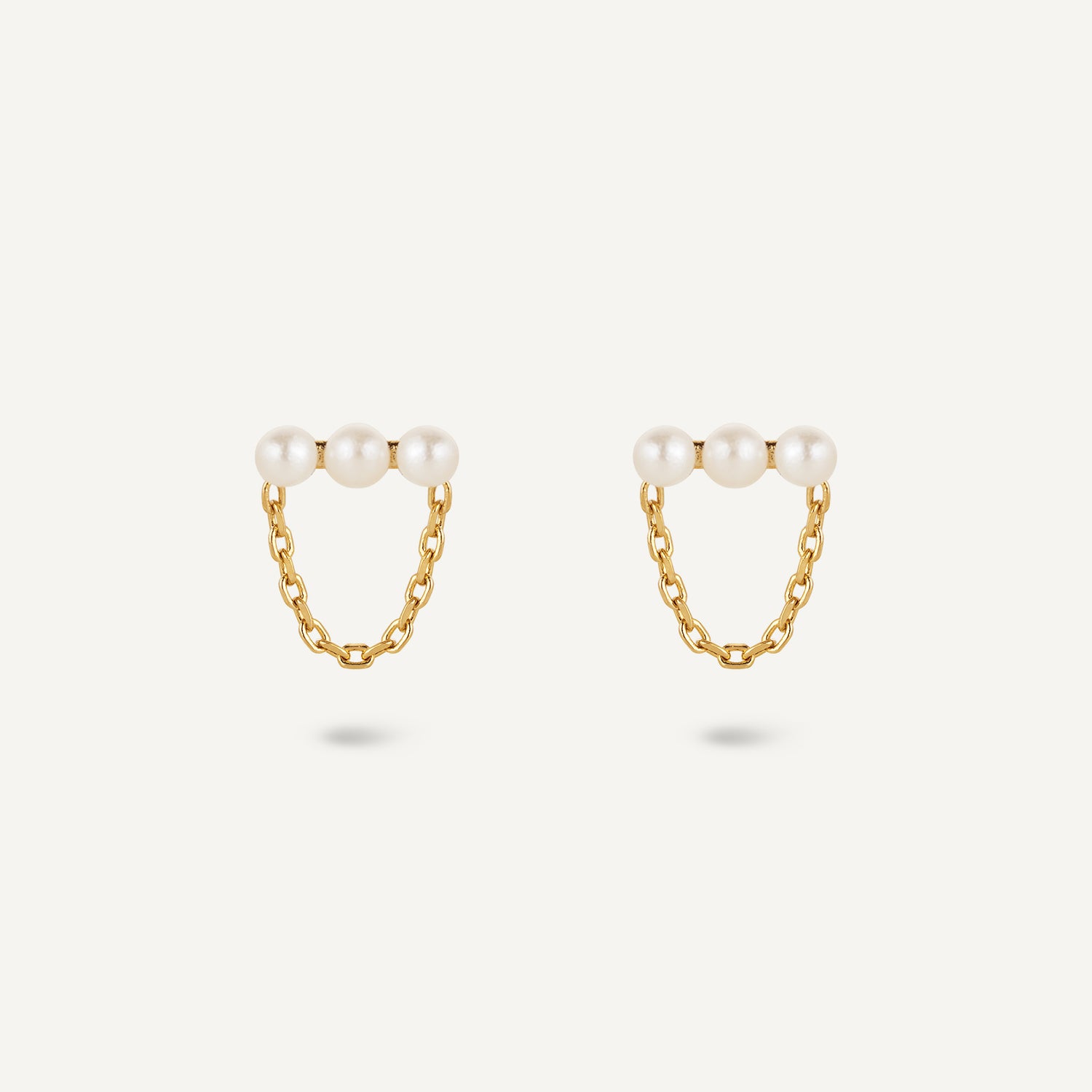 Brinco Trinity Perla Chain