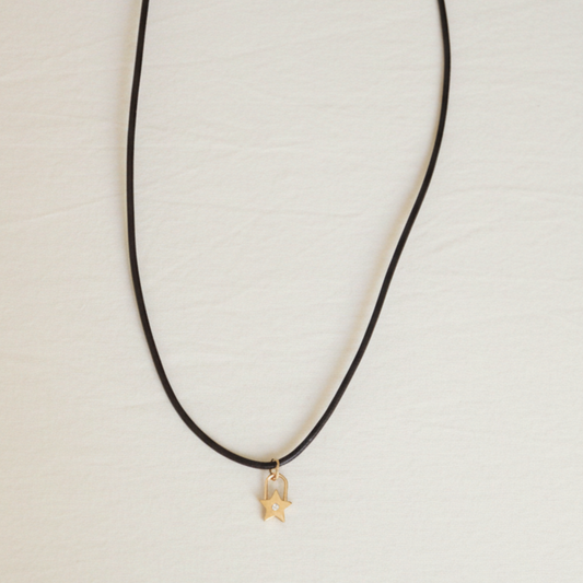Choker Couro Marrom