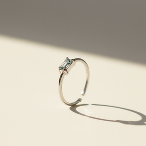 Anel Belle Cristal Topázio Sky Regulável