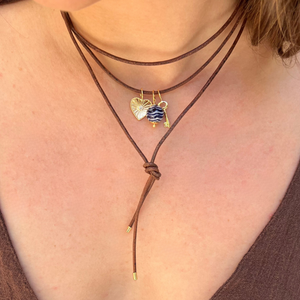 Choker Couro Marrom Cru