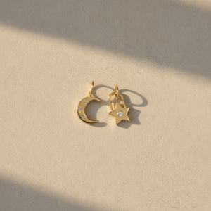 Mix Charm Cadeado Estrela + Charm Lua